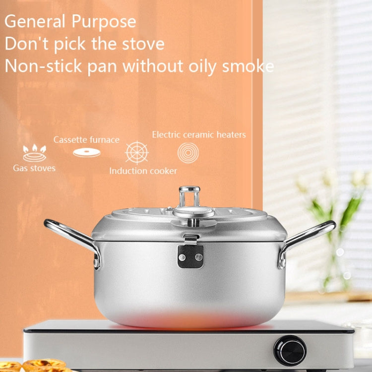 20cm Fryer Pot Household Non-Stick Pan Temperature Control Mini Frying Pot(Olive Green) - free shipping - PMC TechLife - Order now!