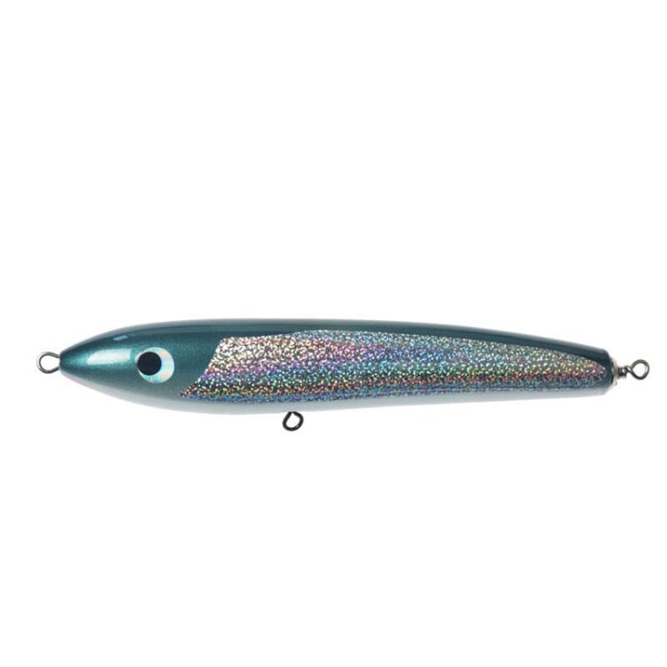 120g 22cm Floating Water Wooden Handmade Big Pencil Deep Sea Boat Fishing Wave Lying Tuna Bait(Green Laser)