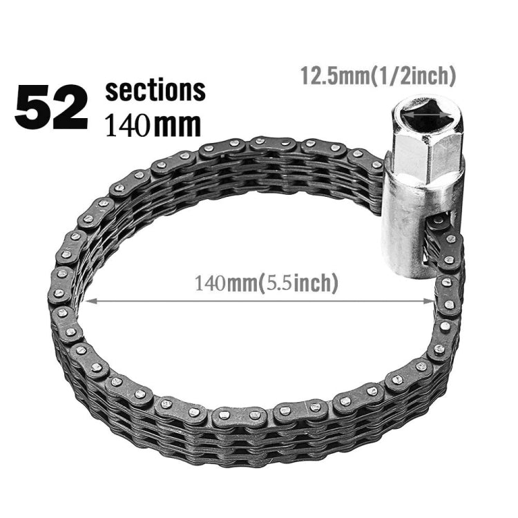 Oil Filter Chain Wrench Spanner Remover Adjustable Auto Repair Tool(52 Sections) - Hand Tool Sets by PMC TechLife | Online Shopping South Africa | PMC TechLife | Buy Now Pay Later Mobicred