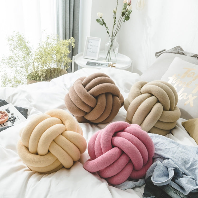 Hand-Made Knotted Ball Pillow, Size: Diameter: 25~30cm(Rose Red)