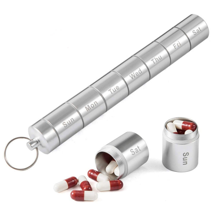Sealed Water-resistant 7 Days Split Aluminum Alloy Metal Pill Box