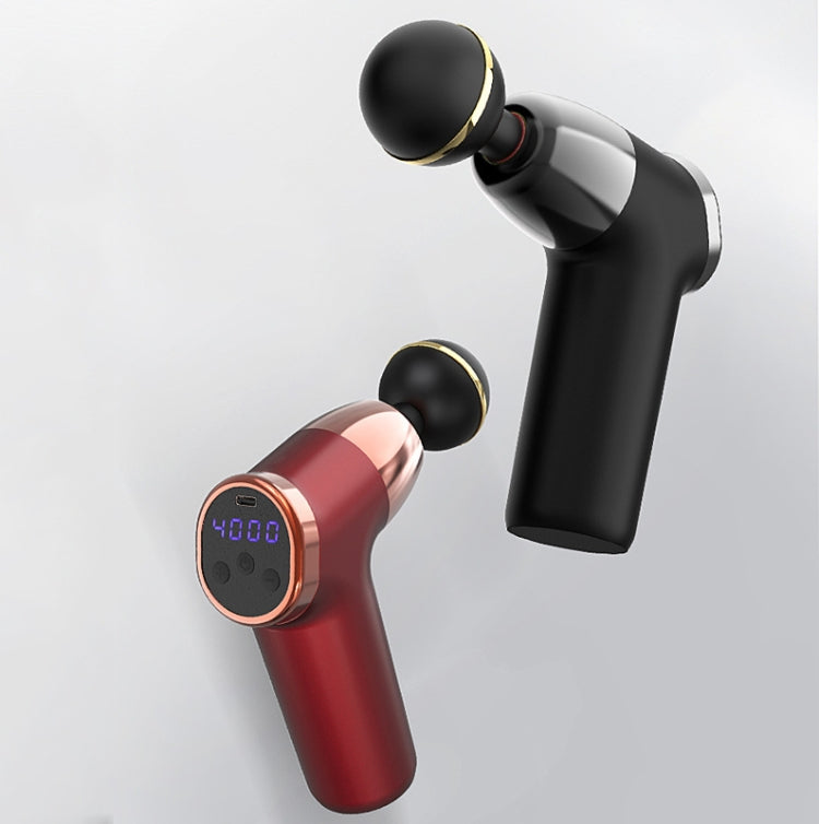 Fascia Gun Pocket Electric Shock Gun Muscle Massage Gun, Specification: LCD Screen 20-speed (Black)