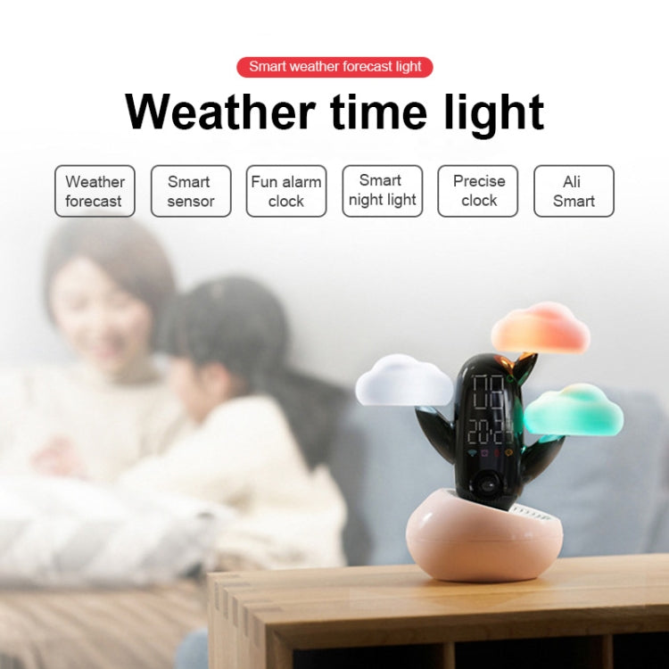 Cloud Weather Time Light Multifunctional Smart Induction Child Wake Up Alarm Clock(Pink) - Novelty Clock by PMc TechLife | Online Shopping South Africa | PMc TechLife | Buy Now Pay Later Mobicred