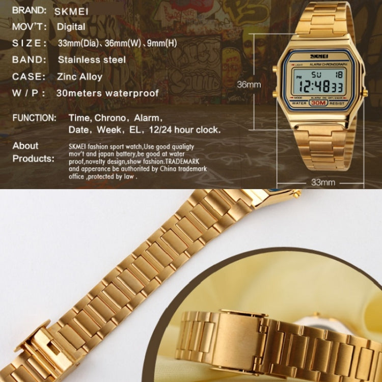 SKMEI 1123 Men Business Lightweight Watch Waterproof Steel Band Electronic Watch - free shipping - PMC Jewellery - Order now!