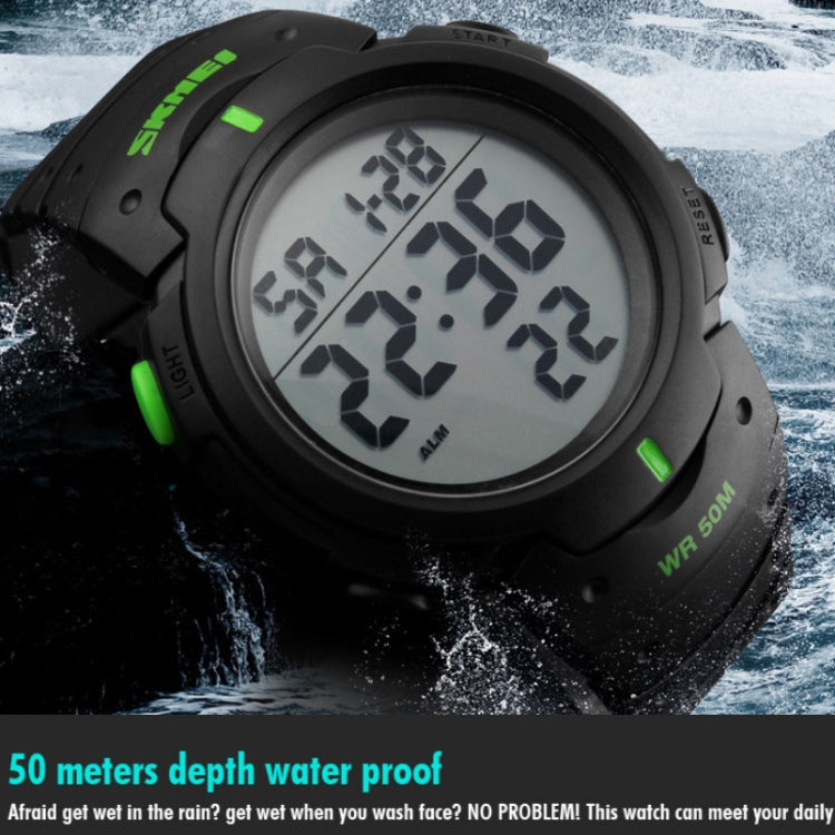 SKMEI 1068 Men Waterproof Outdoor Sports Digital Watch Student Fashion Watch(Green) - free shipping - PMC Jewellery - Order now!