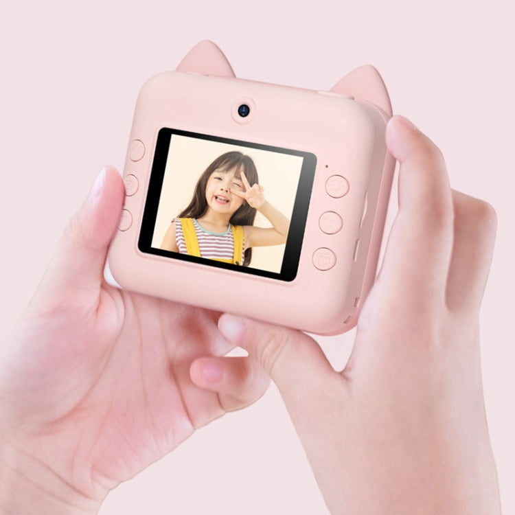 P1 16GB Children Instant Camera 1200W Front And Rear Dual-Lens Mini Print Photographic Digital Camera Toy(Green Dinosaur)