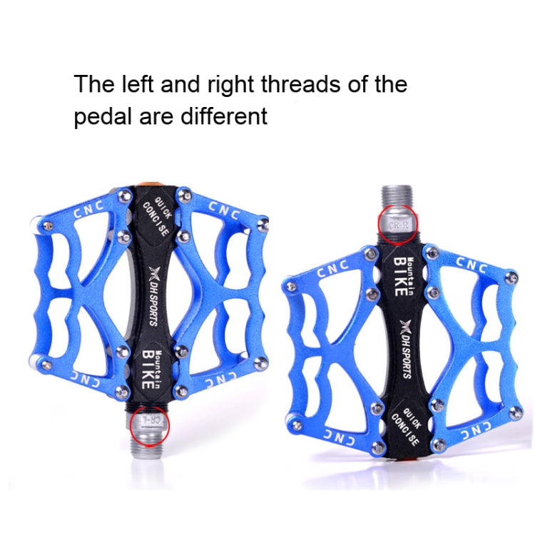 Bicycle Pedal Mountain Bike Aluminum Alloy Palin Pedal Non-Slip Bearing Pedal(901 Blue)