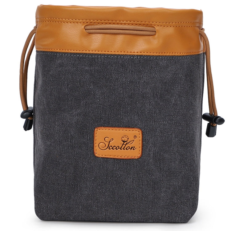 S.C.COTTON Liner Bag Water-resistant Digital Protection Portable SLR Lens Bag Micro Single Camera Bag Photography Bag, Colour: Carbon Black M