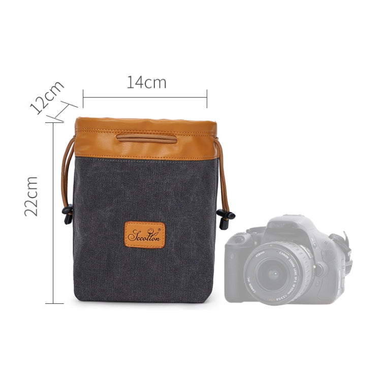 S.C.COTTON Liner Bag Water-resistant Digital Protection Portable SLR Lens Bag Micro Single Camera Bag Photography Bag, Colour: Carbon Black M