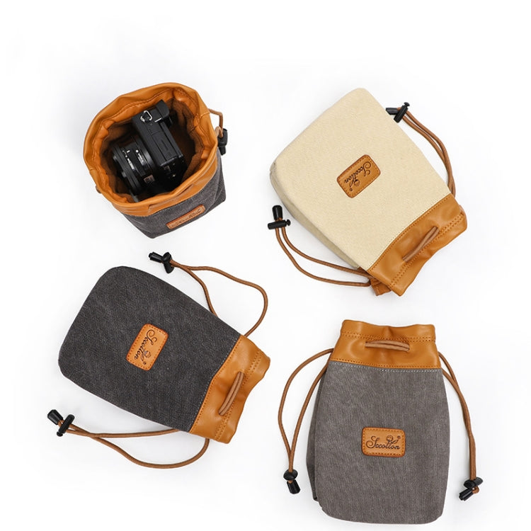S.C.COTTON Liner Bag Water-resistant Digital Protection Portable SLR Lens Bag Micro Single Camera Bag Photography Bag, Colour: Gray S