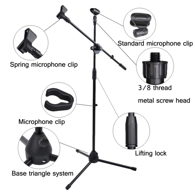 ML02 Live Microphone Lift Stand Floor Microphone Stand Stage Performance Vertical Tripod