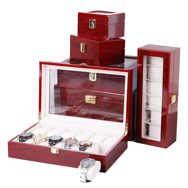 Wooden Baking Paint Watch Box Jewelry Storage Display Box(10-bit Black + Brown Matte) - free shipping - PMC Jewellery - Order now!
