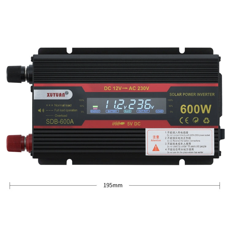 XUYUAN 600W Car Inverter LCD Display Converter, Specification: 12V to 110V - free shipping - PMC Jewellery - Order now!