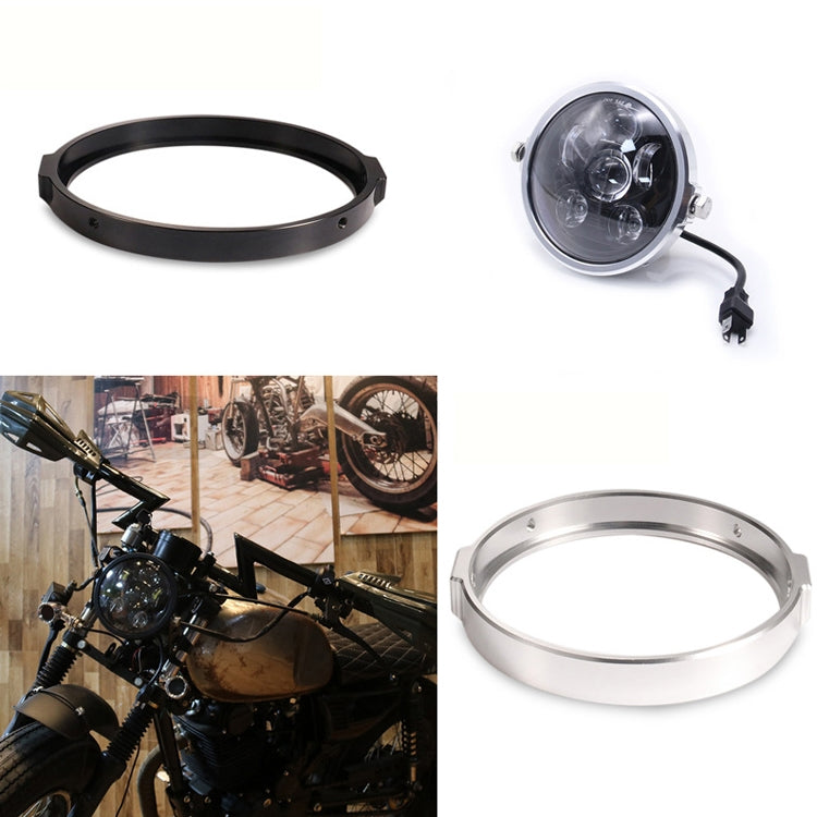 5.75 Inch Round Retro Headlight Ring Motorcycle Headlight Modification Parts(Black) - Others by PMC TechLife | Online Shopping South Africa | PMC TechLife | Buy Now Pay Later Mobicred