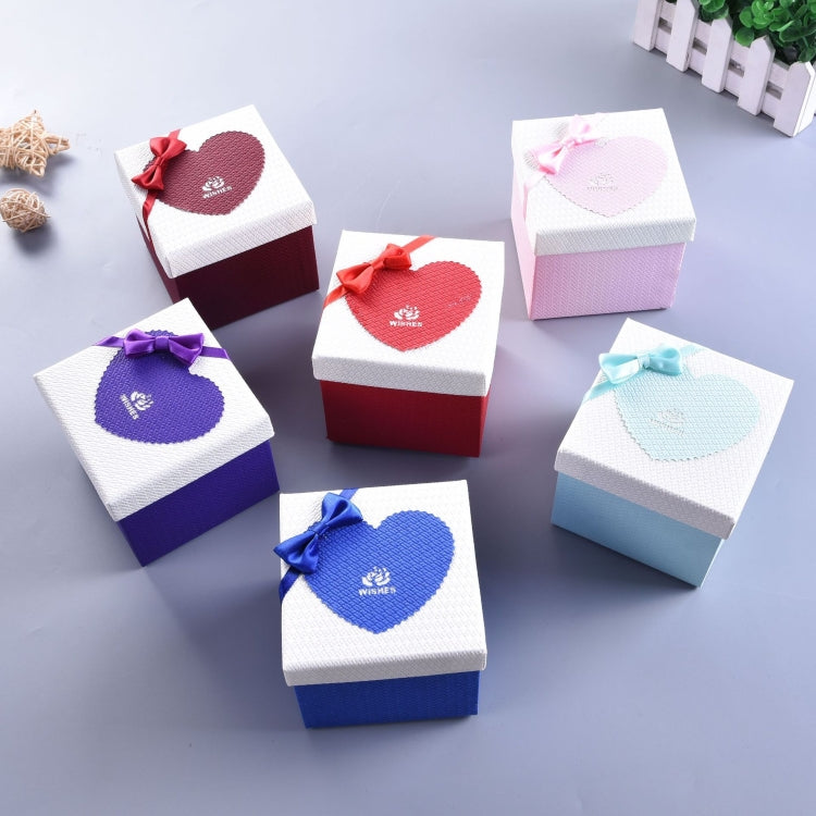 Paper Valentine Day Gift Box With Bow, Specification: 10x10x10cm(Green)
