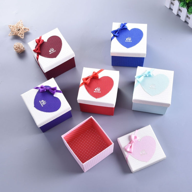 Paper Valentine Day Gift Box With Bow, Specification: 10x10x10cm(Pink)