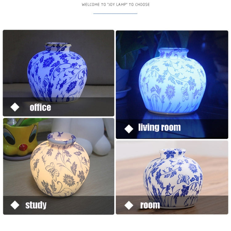 QH-28 Blue-and-white Porcelain Silicone Night Light USB Bedroom Bedside Lamp Pat Sensor Lamp(Colorful Light) - Night Lights by PMc TechLife | Online Shopping South Africa | PMc TechLife | Buy Now Pay Later Mobicred