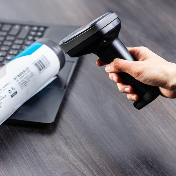 Deli 14952 Supermarket Cashier One-Dimensional QR Code Scanning Gun, Model: Black Wired