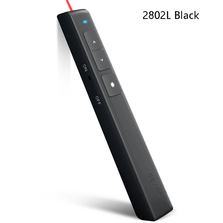 Deli 2.4GHz Laser Page Turning Pen Rechargeable Speech Projector Pen, Model: 2802L (Black) - by Deli | Online Shopping South Africa | PMC Jewellery | Buy Now Pay Later Mobicred