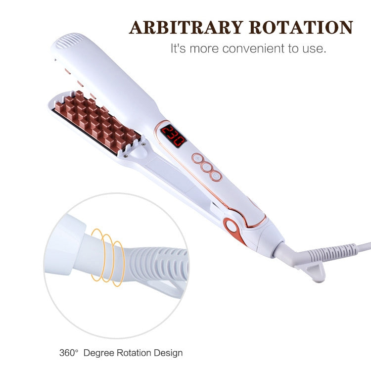 Multi-functional Long & Short Hair Styling Iron Ceramic Tourmaline Volumizing Hair Iron, Plug standard:EU(Black gold)