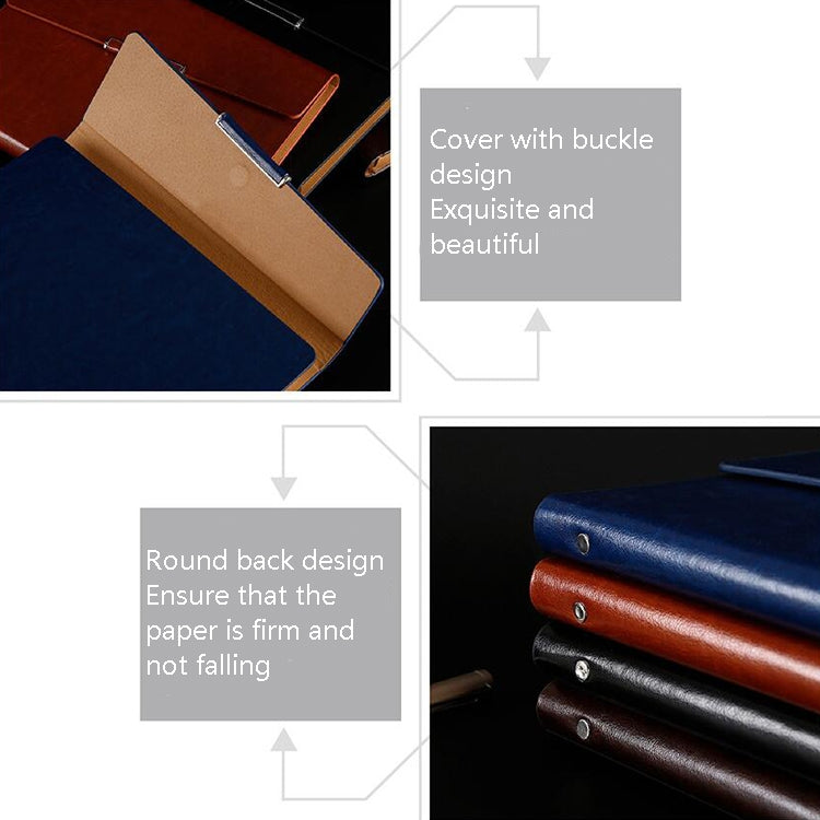 Business Notebook Imitation Leather PU Tri-Fold Loose-Leaf Notepad, Specification: A5(Black) - Notebooks by PMc TechLife | Online Shopping South Africa | PMc TechLife | Buy Now Pay Later Mobicred