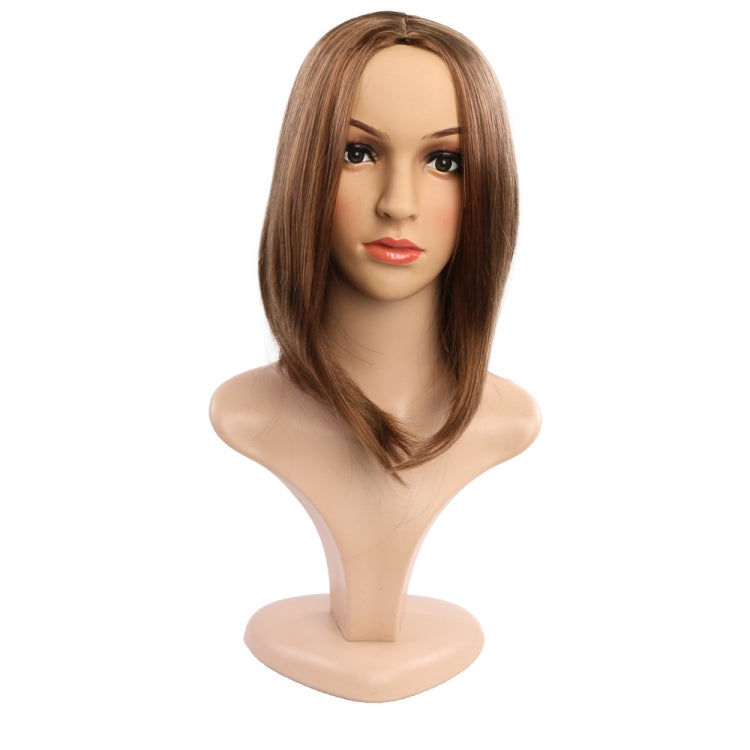 Ladies Short Hair Bobo Head Synthetic Hair Cover, Colour: Light Brown