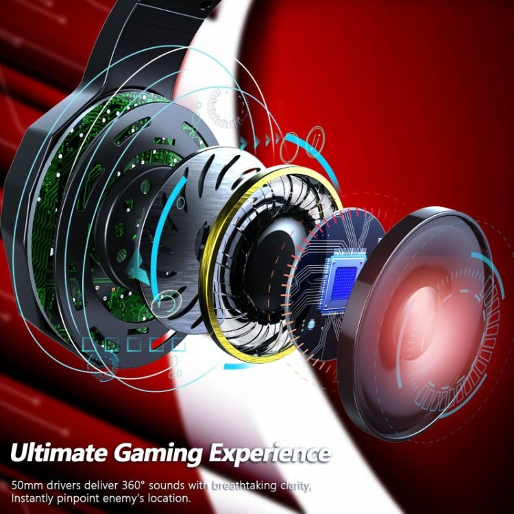 ERXUNG J5 Head-Mounted Gaming Headset Wire-Controlled Desktop Computer Gaming With Microphone Luminous Headset(Pink)