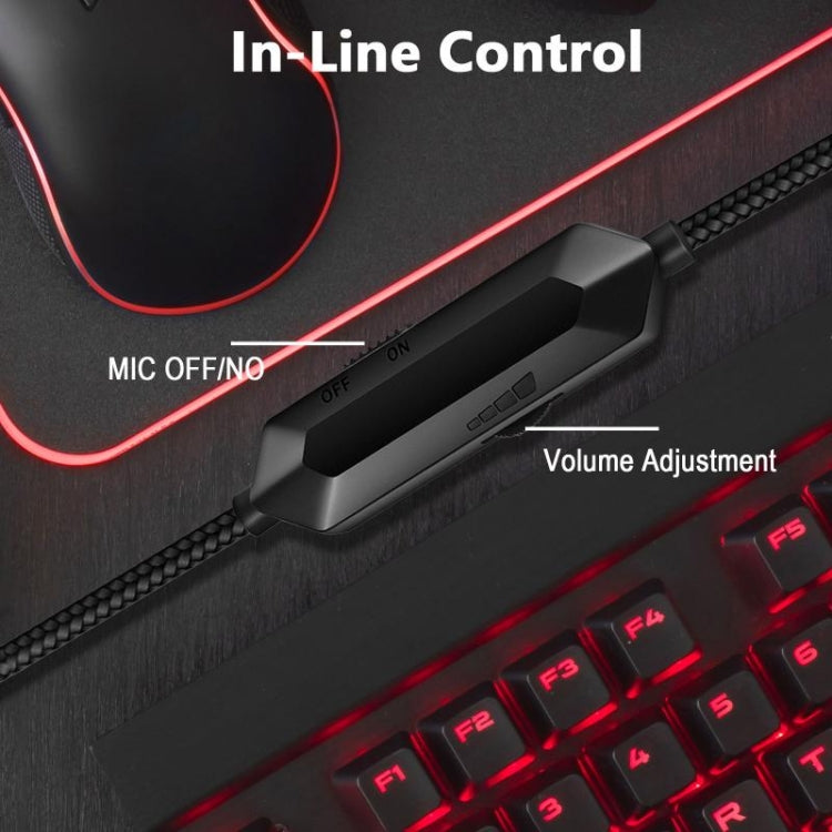 ERXUNG J5 Head-Mounted Gaming Headset Wire-Controlled Desktop Computer Gaming With Microphone Luminous Headset(Pink)
