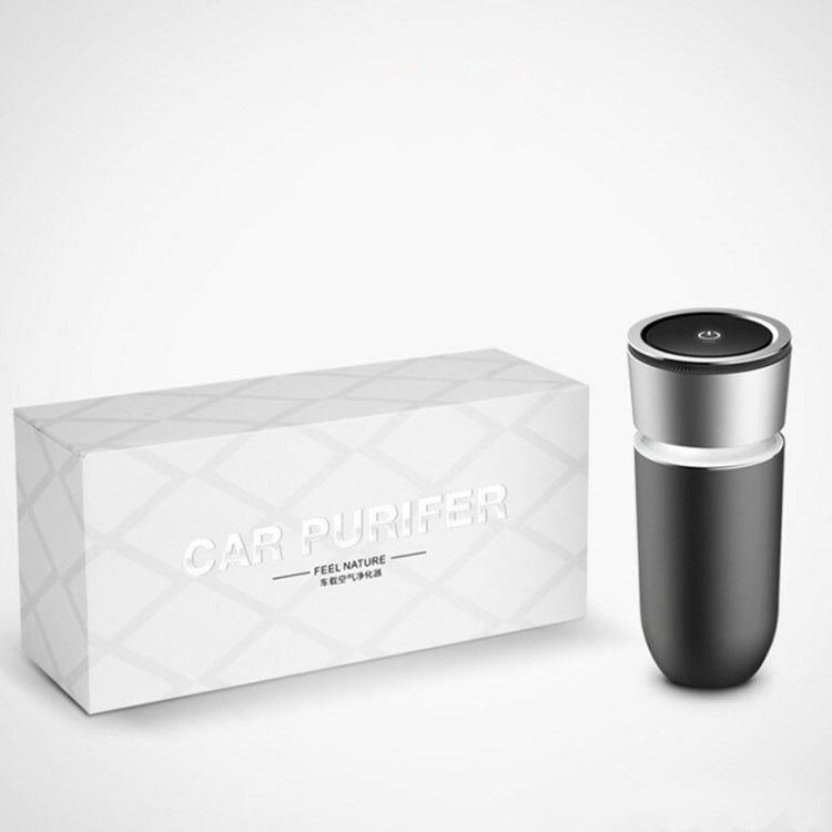 K04 Colorful Car Charger USB Car Negative Ion Air Purifier(Black)