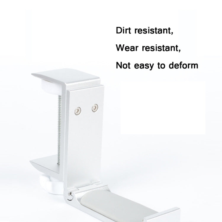 Headphone Bracket Internet Cafe Monitor Earphone Hanger Desktop Earphone Display Stand, Style: Lock Clip Type (Silver)