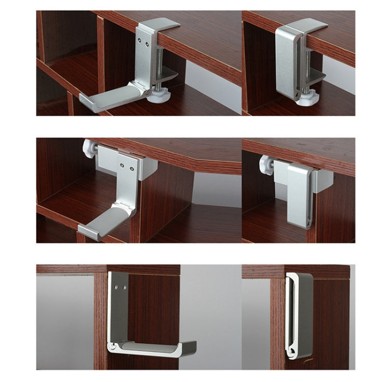 Headphone Bracket Internet Cafe Monitor Earphone Hanger Desktop Earphone Display Stand, Style: Lock Clip Type (Silver)
