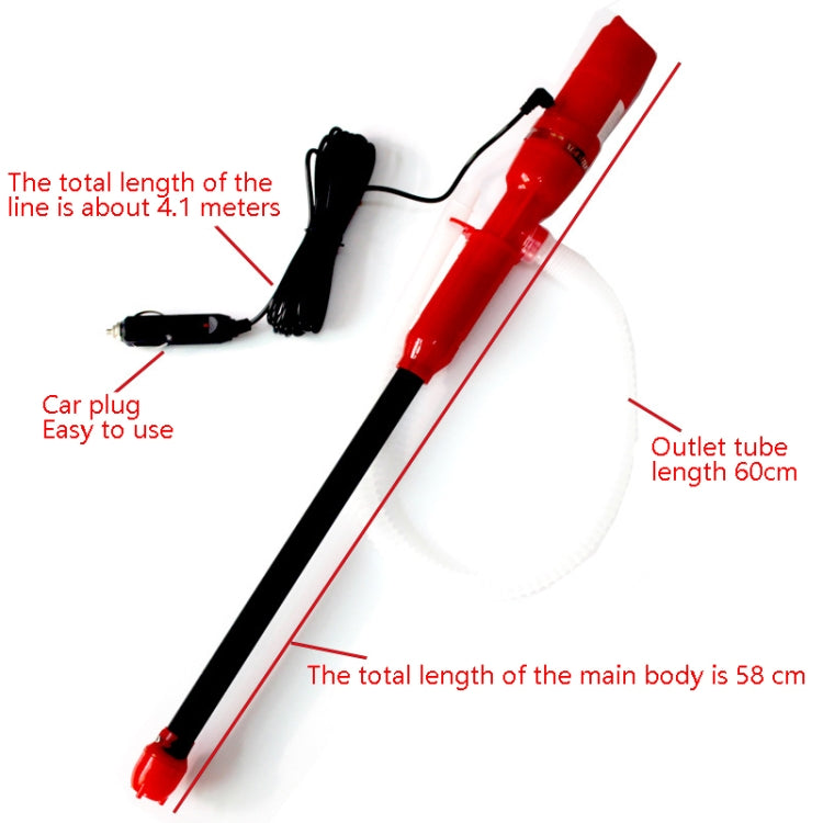 Vehicle-Mounted Electric Oil Pump Oil Pipe Fuel Pump Fish Tank Water Changer(12V Red)
