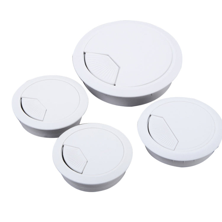20 PCS ABS Plastic Round Cable Box Computer Desk Cable Hole Cover, Specification: 50mm (White)