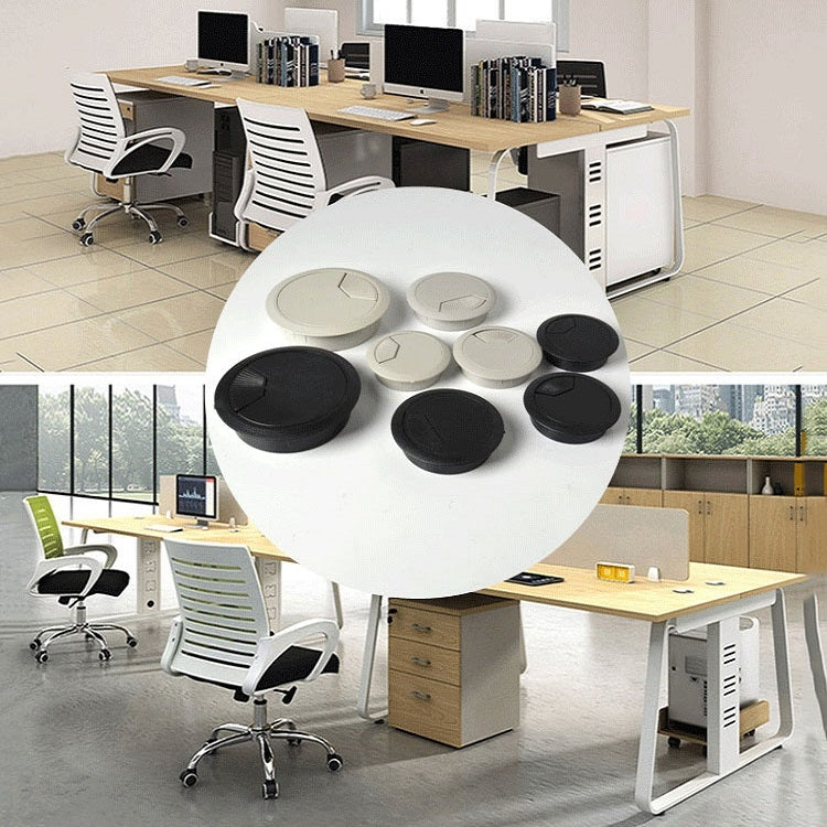 20 PCS ABS Plastic Round Cable Box Computer Desk Cable Hole Cover, Specification: 50mm (White)