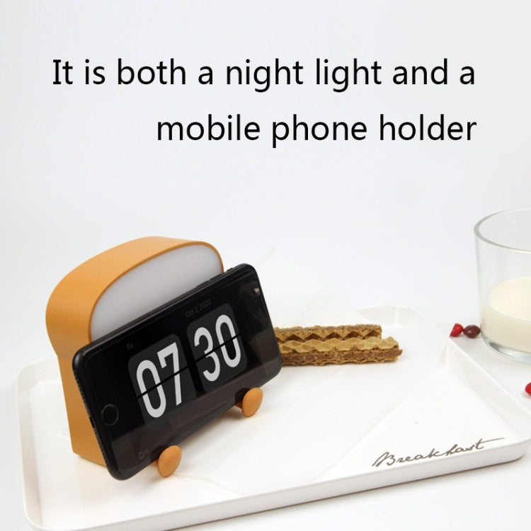 F-L-01 Toast Bread Night Light With Mobile Phone Holder Children Bedroom Timing Sleep Light(Snooze)