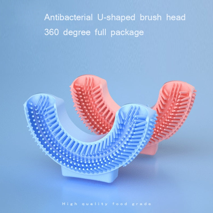 Silicone U-Shaped Replaceable Brush Head 2-8 Years Old Oral Electric Toothbrush Head(Blue)