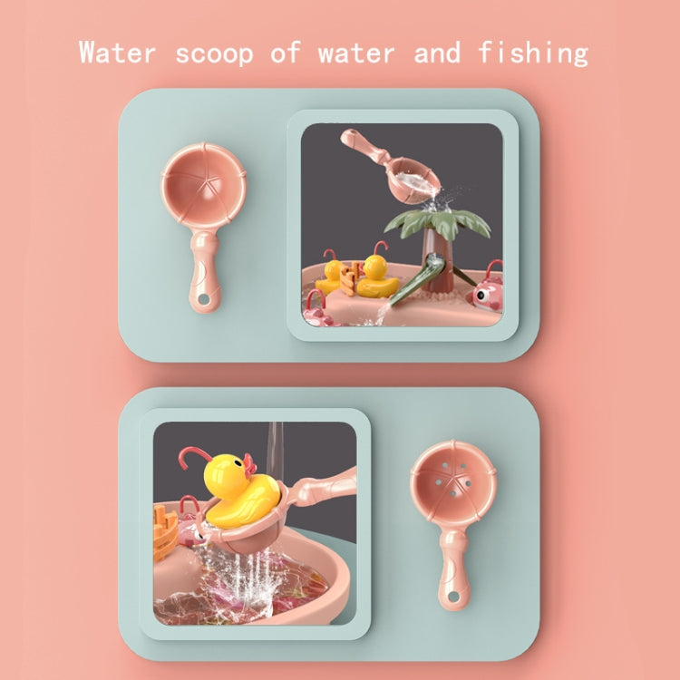 Play House Children Educational Electric Cycle Rotating Fishing Station Summer Water Game Toy Set, Colour: Green 6 Ducks