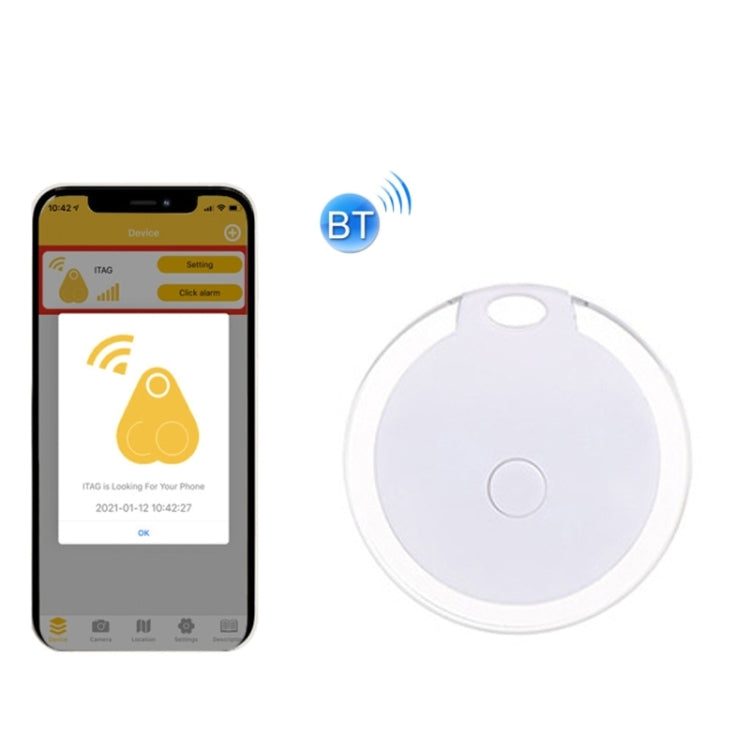 2 PCS HYC-05 Round Bluetooth Anti-Lost Device Mobile Phone Key Two-Way Object Finding Alarm( White)