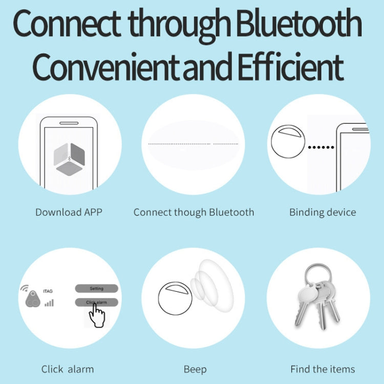 HYC-S9 2 PCS Round Bluetooth Object Finder Mobile Phone Tracking Locator Anti-Lost Two-Way Alarm(Blue) - Anti-lost Alarm by PMC Jewellery | Online Shopping South Africa | PMC Jewellery | Buy Now Pay Later Mobicred
