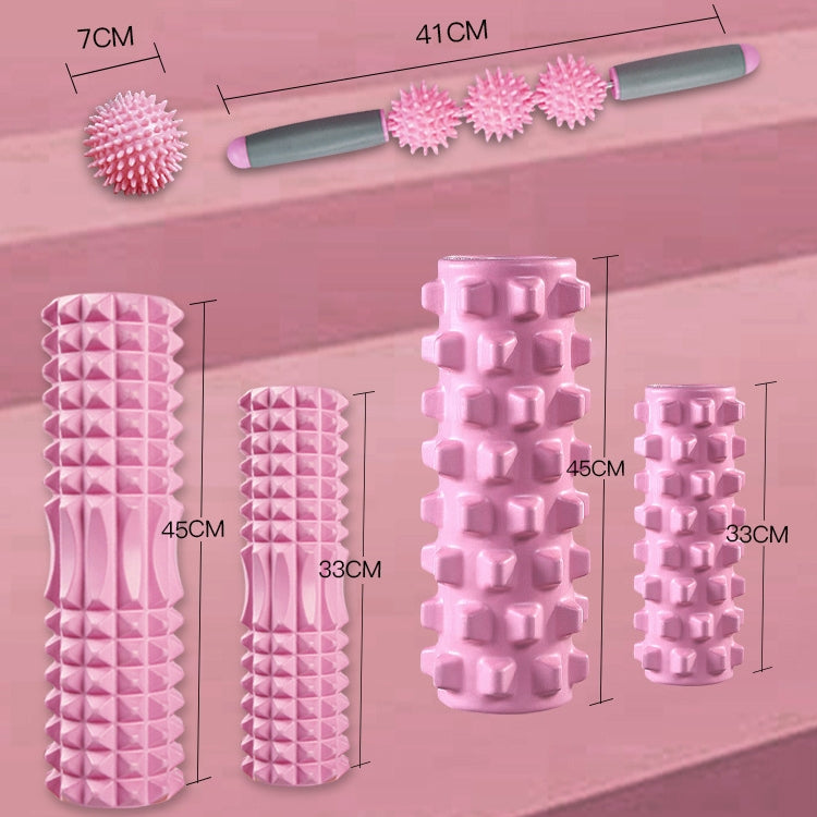 3 in 1 Eva Foam Roller Hollow Muscle Relaxation Roller Yoga Column Set, Length: 33cm (Orange Crescent)