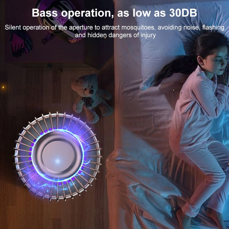 USB Photocatalyst Mosquito Killer Electrical Shock Two-In-One Mosquito Killer White Gold (Electric Shock + Suction)