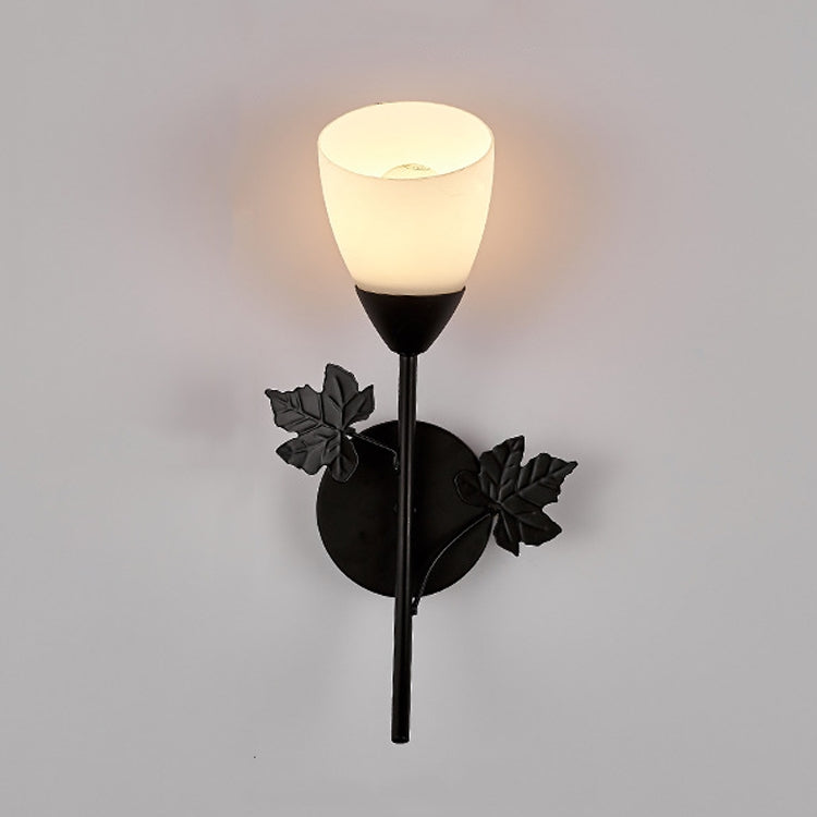 6014 Iron Wall Lights LED Bedroom Bedside Lights Postmodern Corridor Trump Light Hotel Restaurant Lighting, Power source: 5W Warm Light( Black Single Head)