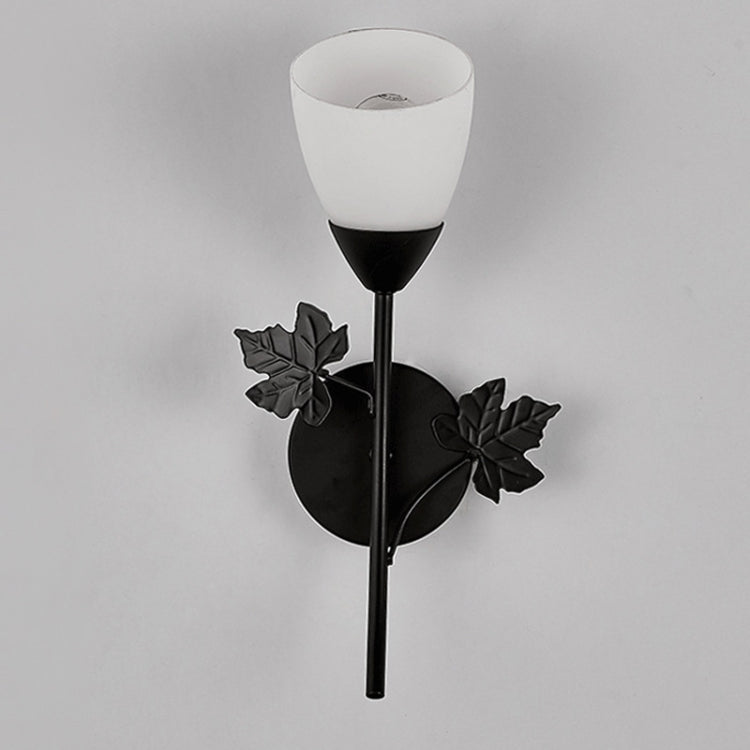 6014 Iron Wall Lights LED Bedroom Bedside Lights Postmodern Corridor Trump Light Hotel Restaurant Lighting, Power source: 5W Warm Light( Black Single Head)