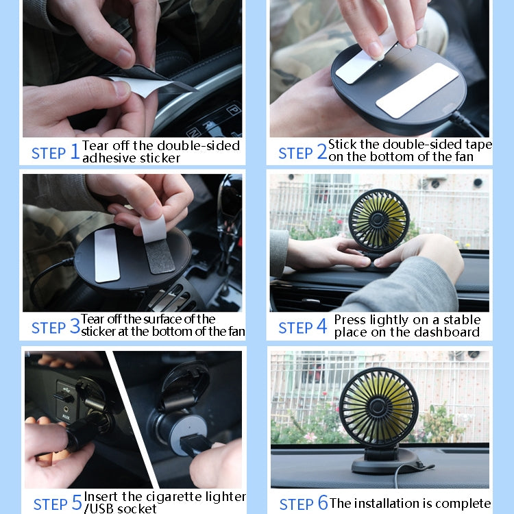 F409 Car Fan General Car Shaking Head Fan(USB Interface 5V) - Heating & Fans by PMC TechLife | Online Shopping South Africa | PMC TechLife | Buy Now Pay Later Mobicred