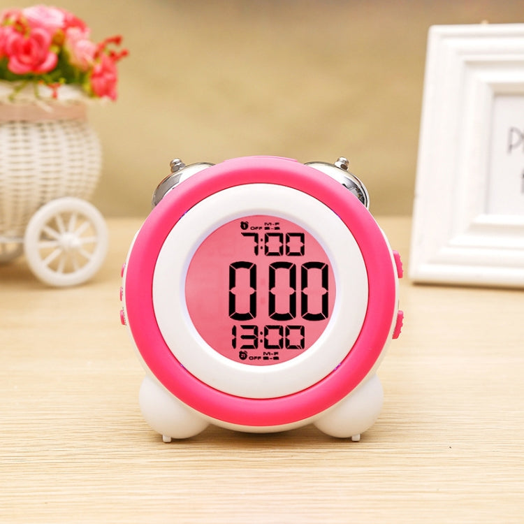 0705 Big Volume Simple Three-Dimensional LED Alarm Clock Mute Luminous Electronic Clock(Red)