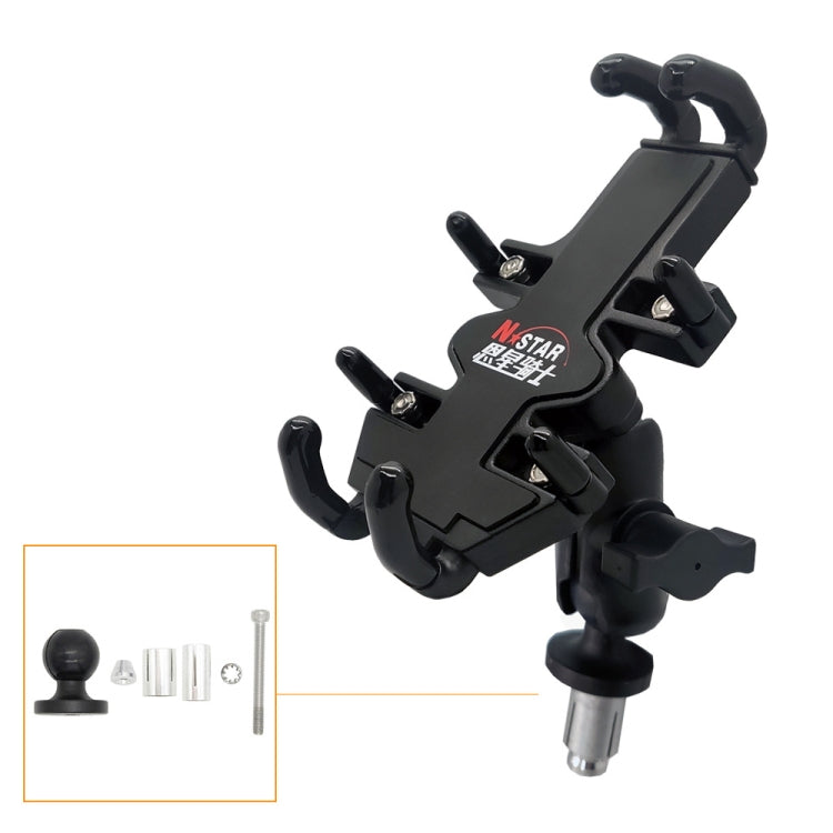 N-STAR NJN001 Motorcycle Bicycle Compatible Mobile Phone Bracket Aluminum Accessories Riding Equipment(With Expansion Head)