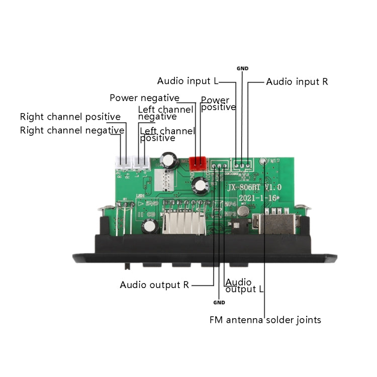 12V Folder Play With Power Amplifier MP3 Decoding Board With Recording Call Loss Motherboard With Bluetooth(Black) - Car MP3 & MP4 & MP5 by PMC Jewellery | Online Shopping South Africa | PMC Jewellery | Buy Now Pay Later Mobicred