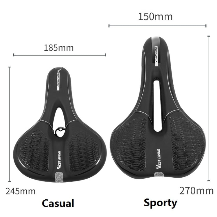 WESTBIKING Mountain Road Bike Reflective Seat Cushion Soft Comfortable Seat Equipment Accessories, Colour: Casual