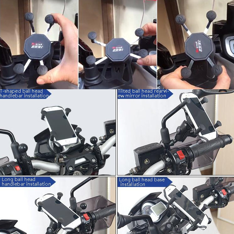 N-STAR N002 Motorcycle Bicycle Mobile Phone Bracket Riding Equipment(Large Long Ball Head)
