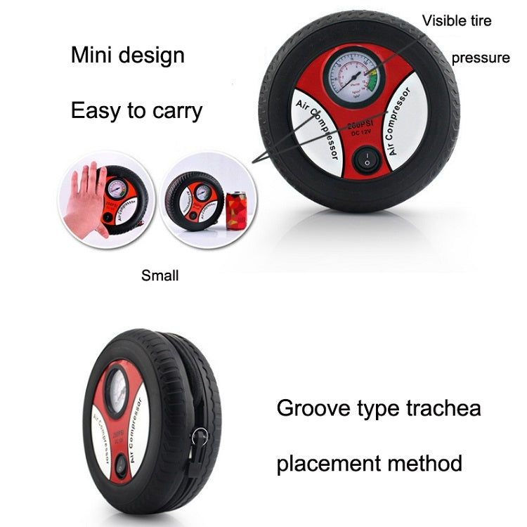 DC12V 12A Car Portable Air Pump Electric Car Tire Pump, Specification��� 19-cylinder Large Motor